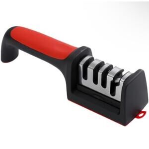 4-Stage Knife Sharpener Red Black New in Box